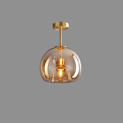 Nordic Glass Ball Ceiling Light Semi Flush