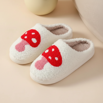 Slippers Womens Cozy Heart Print Memory Foam