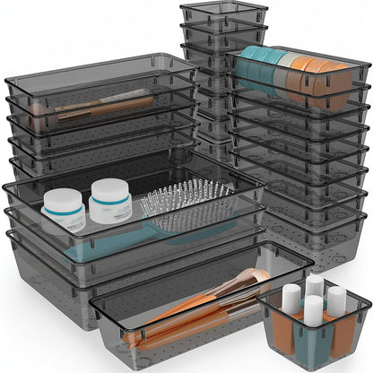 Drawer Organizer Plastic Storage Trays Set