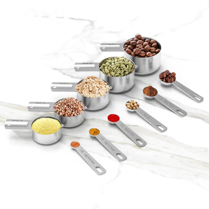 Measuring Cups Stainless Steel Set Spoons