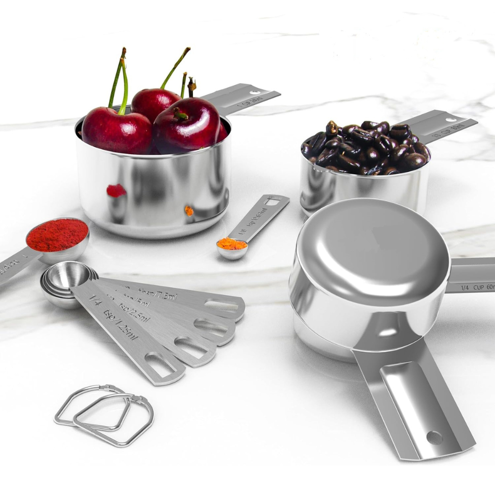 Measuring Cups Stainless Steel Set Spoons