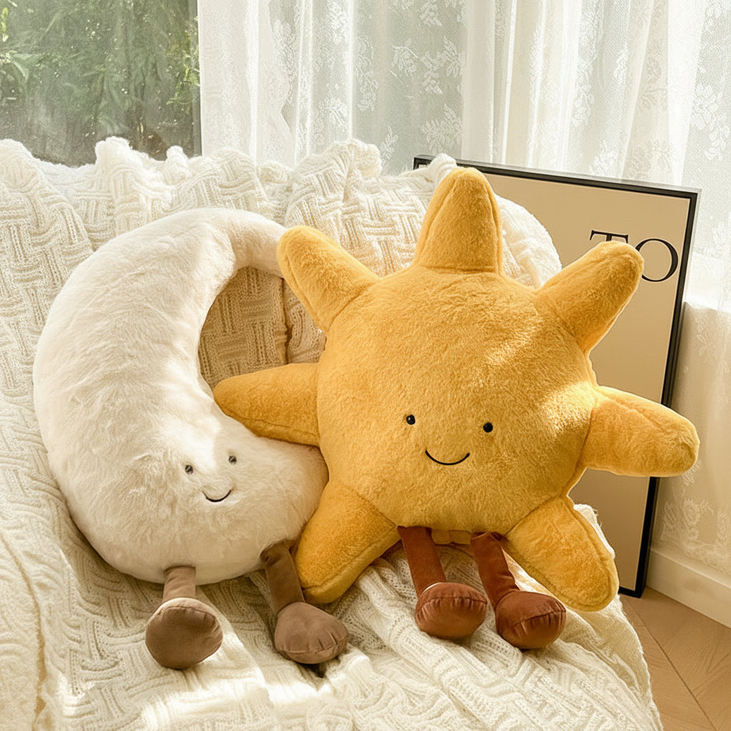 Throw Pillow Decorative Plush Sun Moon