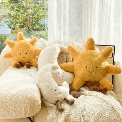 Throw Pillow Decorative Plush Sun Moon