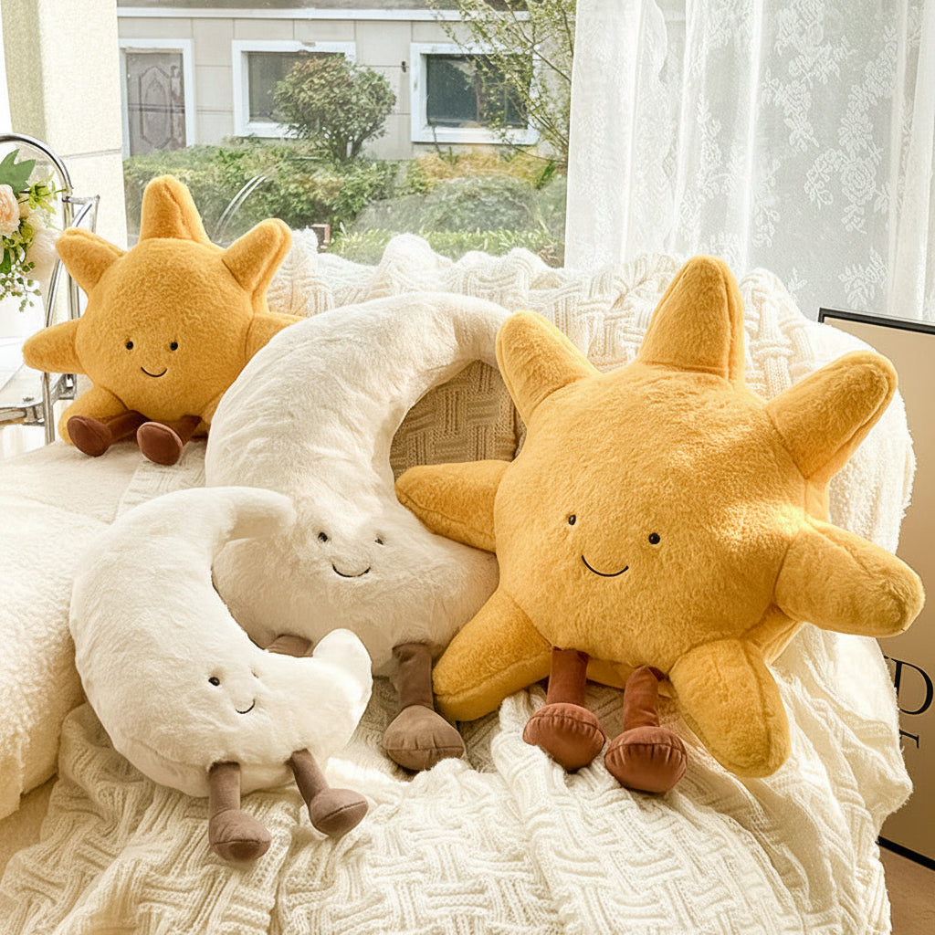 Throw Pillow Decorative Plush Sun Moon