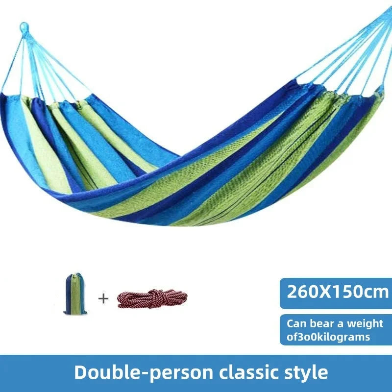 Canvas Hammock Striped Double Swing Bed