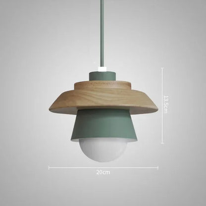 Nordic Wood Pendant Light Colourful Macaron