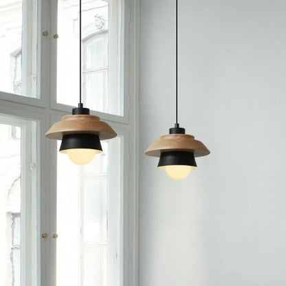Nordic Wood Pendant Light Colourful Macaron