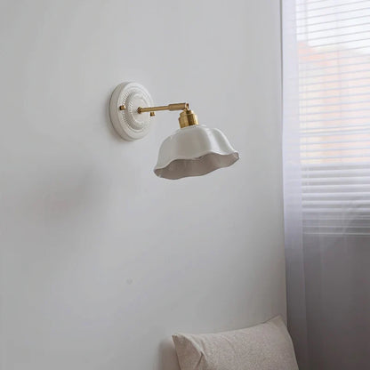 Nordic Cream Ceramic Wall Lamp Vintage