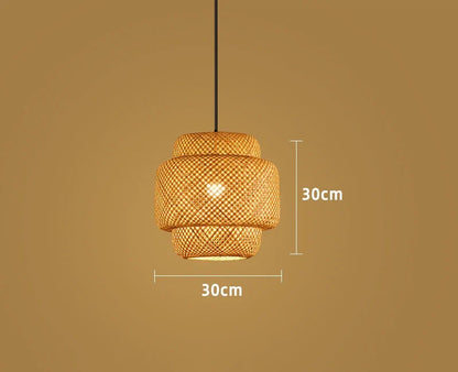 Natural Bamboo Pendant Lamp Handwoven Rattan