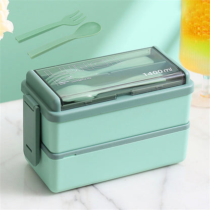 1400ML Double Layer Bento Box Portable Lunch