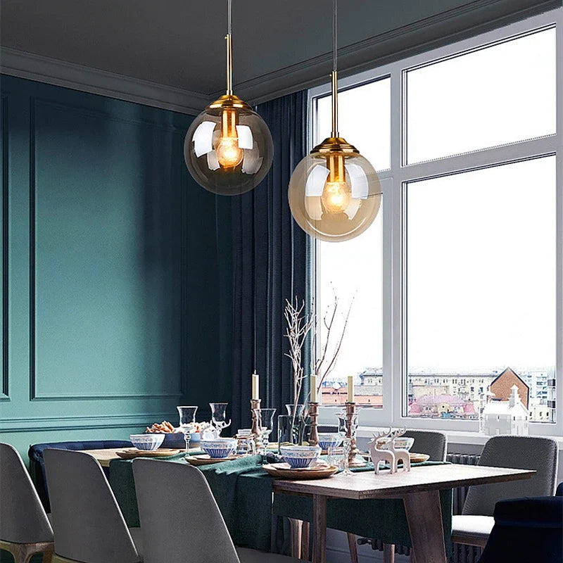 Modern Nordic Glass Globe Pendant Light
