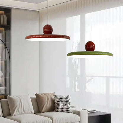 Nordic Flying Saucer Pendant Light LED Cream