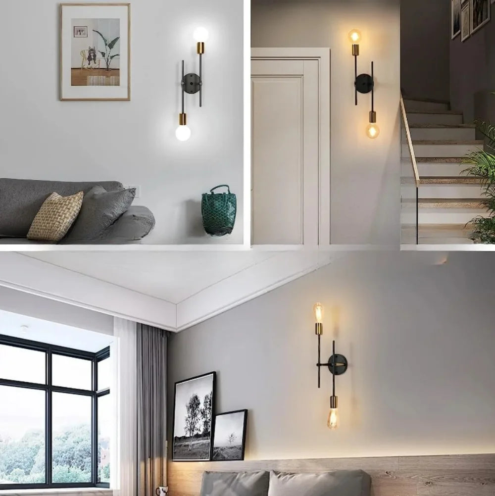 Modern 2 Light Ceiling Lamp Black &