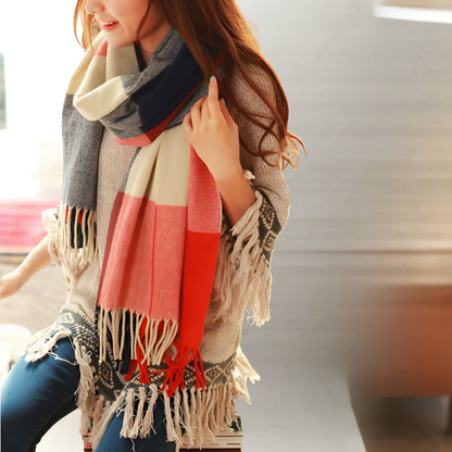 Winter Scarf Soft Plaid Warm Wrap Cold