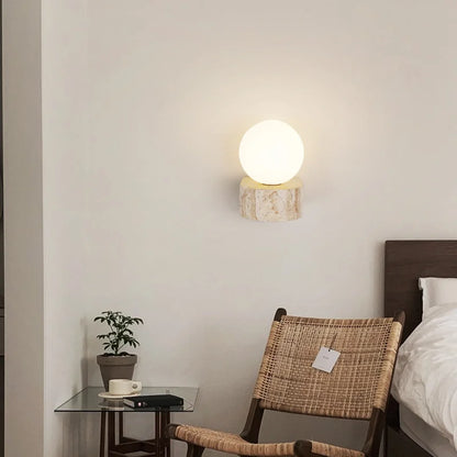 Travertine Stone Wall Lamp Modern Japanese