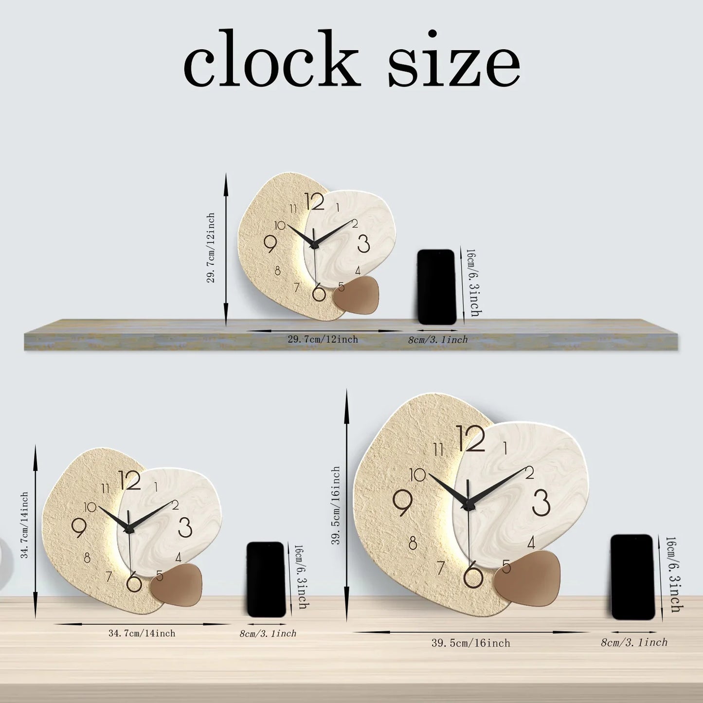 Tempostone Modern Simple Wall Clock Silent