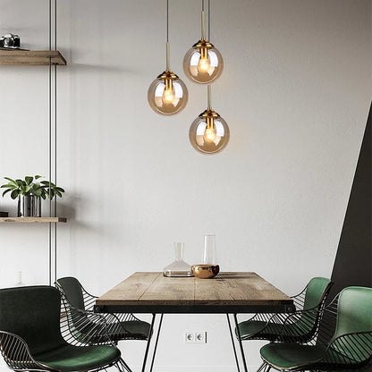 Modern Nordic Glass Globe Pendant Light