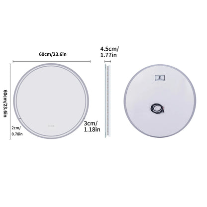 Luvoround Round LED Bathroom Mirror Anti Fog