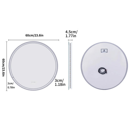 Luvoround Round LED Bathroom Mirror Anti Fog