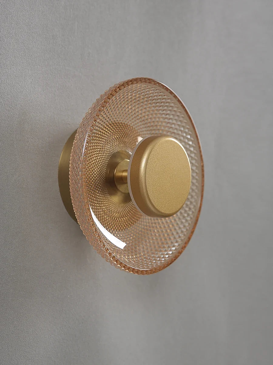 Modern Coloured Glass Wall Lamp Textured LED