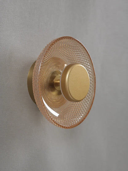 Modern Coloured Glass Wall Lamp Textured LED
