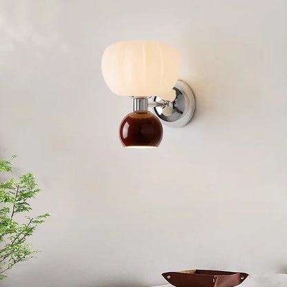 Nordic Pumpkin Wall Lamp Modern Glass &