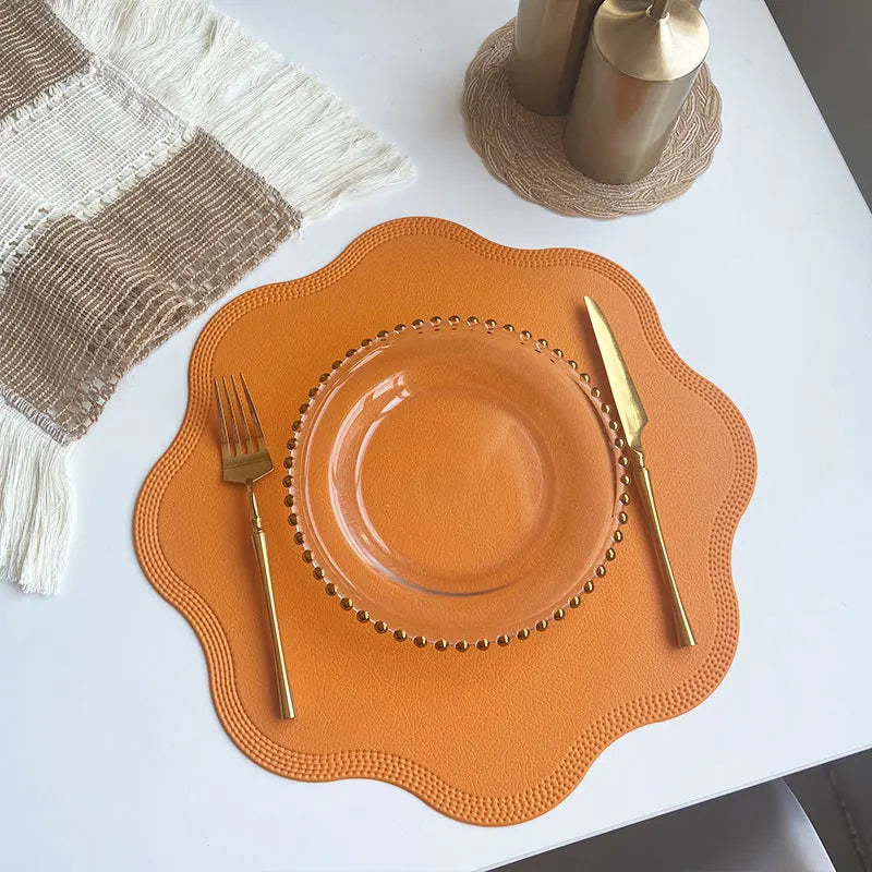 Floramat Luxury Round Faux Leather Placemats