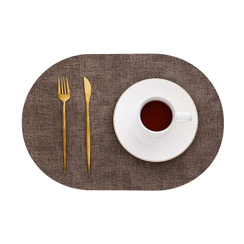 Linomat Oval Faux Leather Placemats Heat