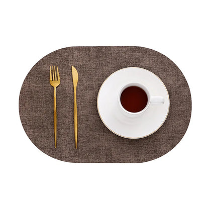 Linomat Oval Faux Leather Placemats Heat