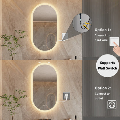 Lumooval Oval LED Bathroom Mirror Anti Fog
