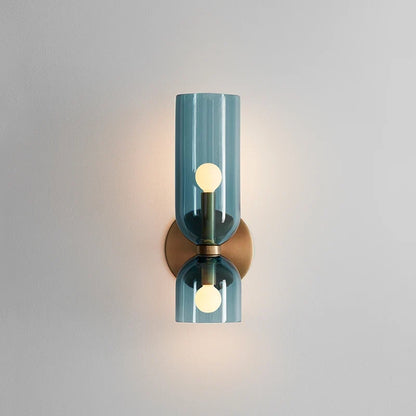 Nordic Glass Wall Lamp Smoked Tube Design