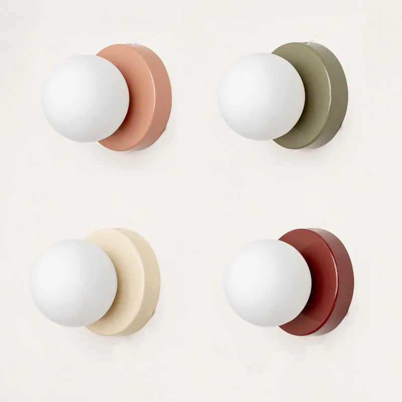 Macaron LED Wall Lamp Modern Coloured Glass