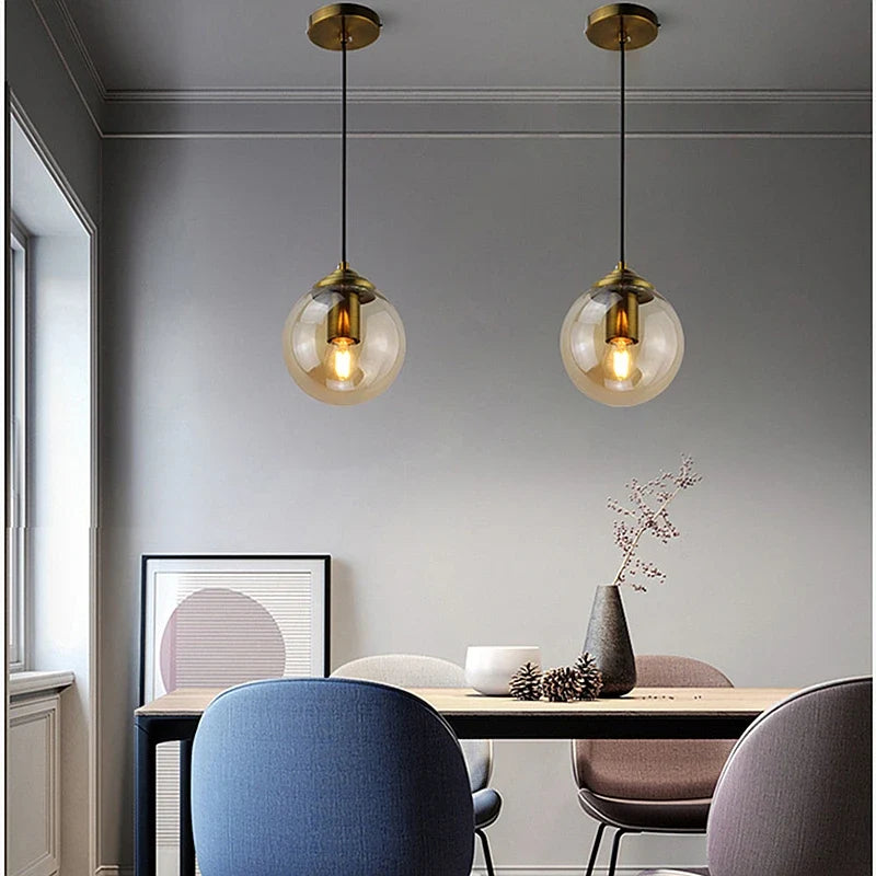 Modern Nordic Glass Globe Pendant Light