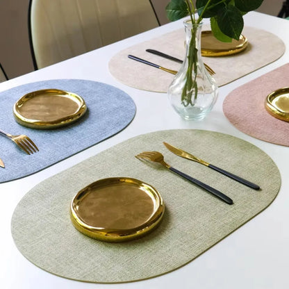 Linomat Oval Faux Leather Placemats Heat