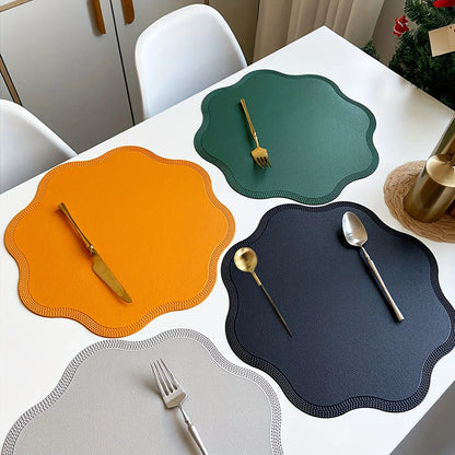 Floramat Luxury Round Faux Leather Placemats