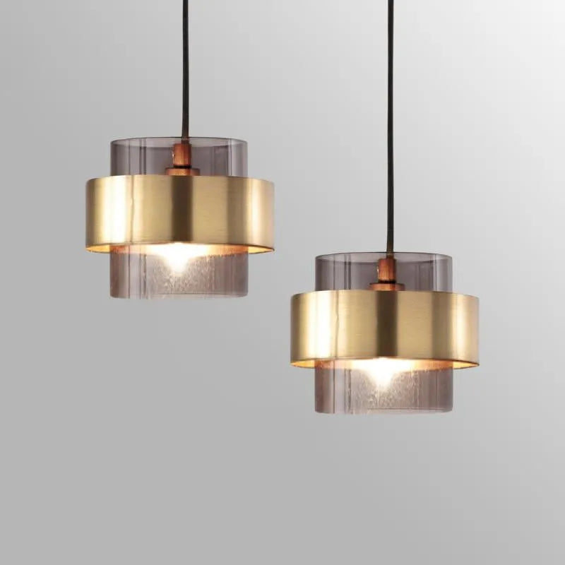 Nordic Glass Pendant Light Modern Brass