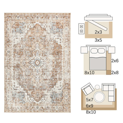 Heritage Medallion Rug Foldable Non Slip