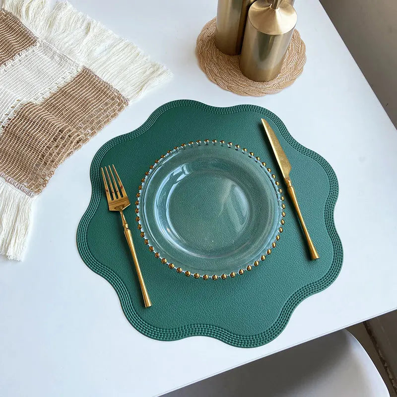 Floramat Luxury Round Faux Leather Placemats