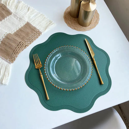 Floramat Luxury Round Faux Leather Placemats