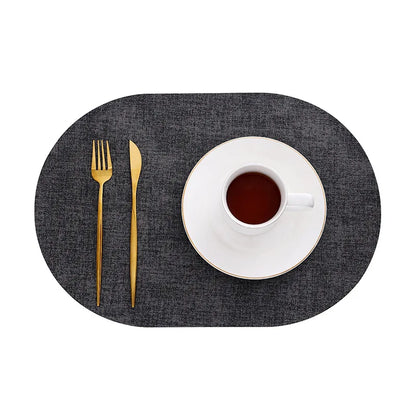 Linomat Oval Faux Leather Placemats Heat