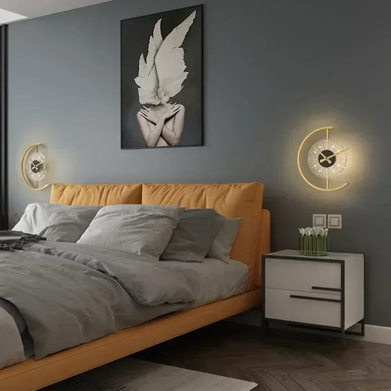 Lunaris Wall Lamp Clock Post Modern LED