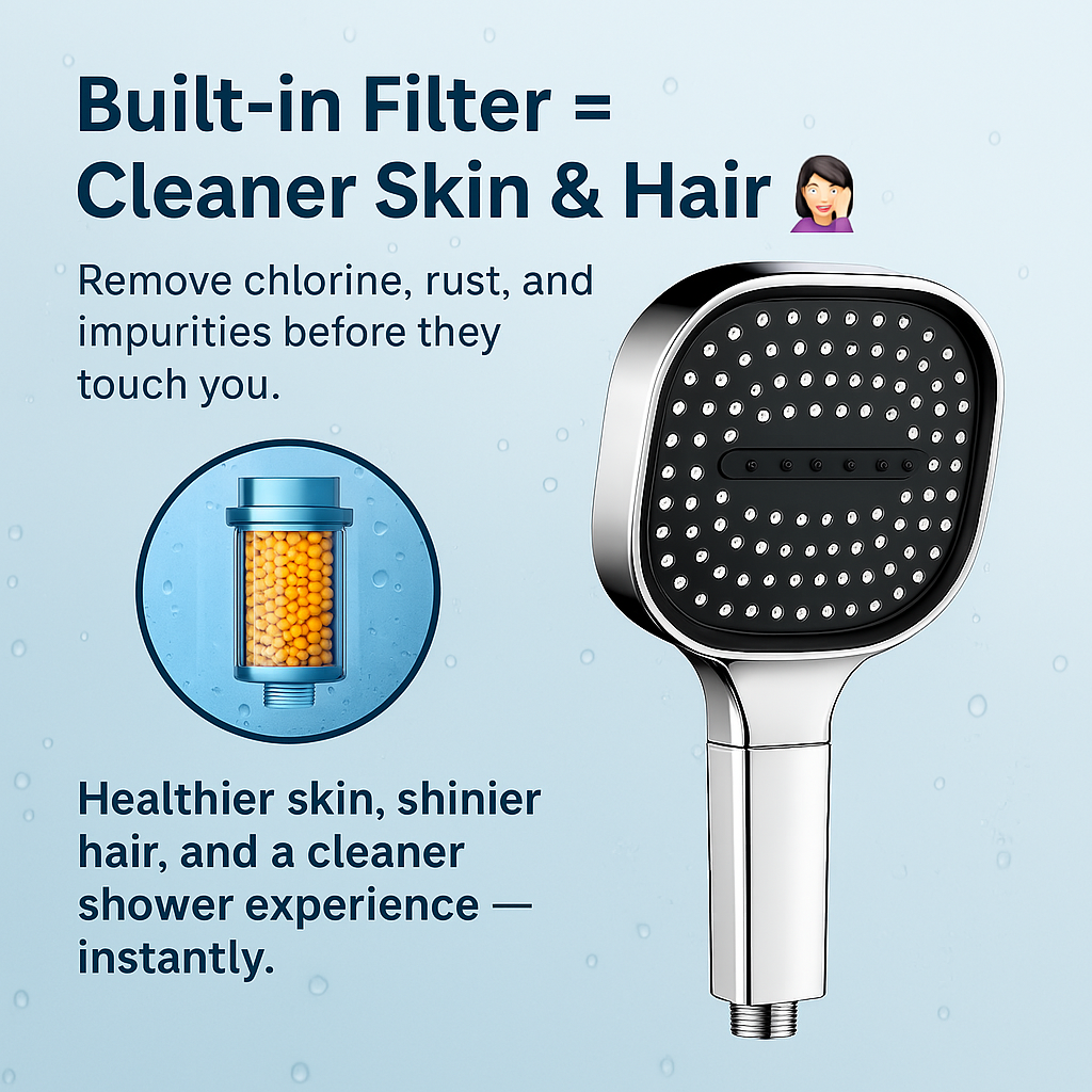 Shower Head High Pressure Filter Turbo Boost