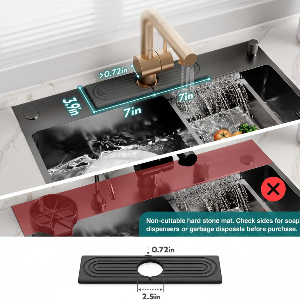 Sink Mat Diatomite Stone Faucet Drying Tray