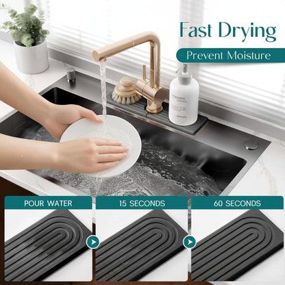 Sink Mat Diatomite Stone Faucet Drying Tray