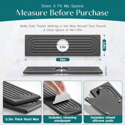 Sink Mat Diatomite Stone Faucet Drying Tray
