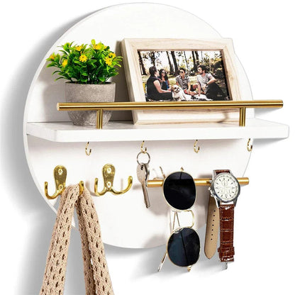 Round Wooden Key Holder Stylish & Eco