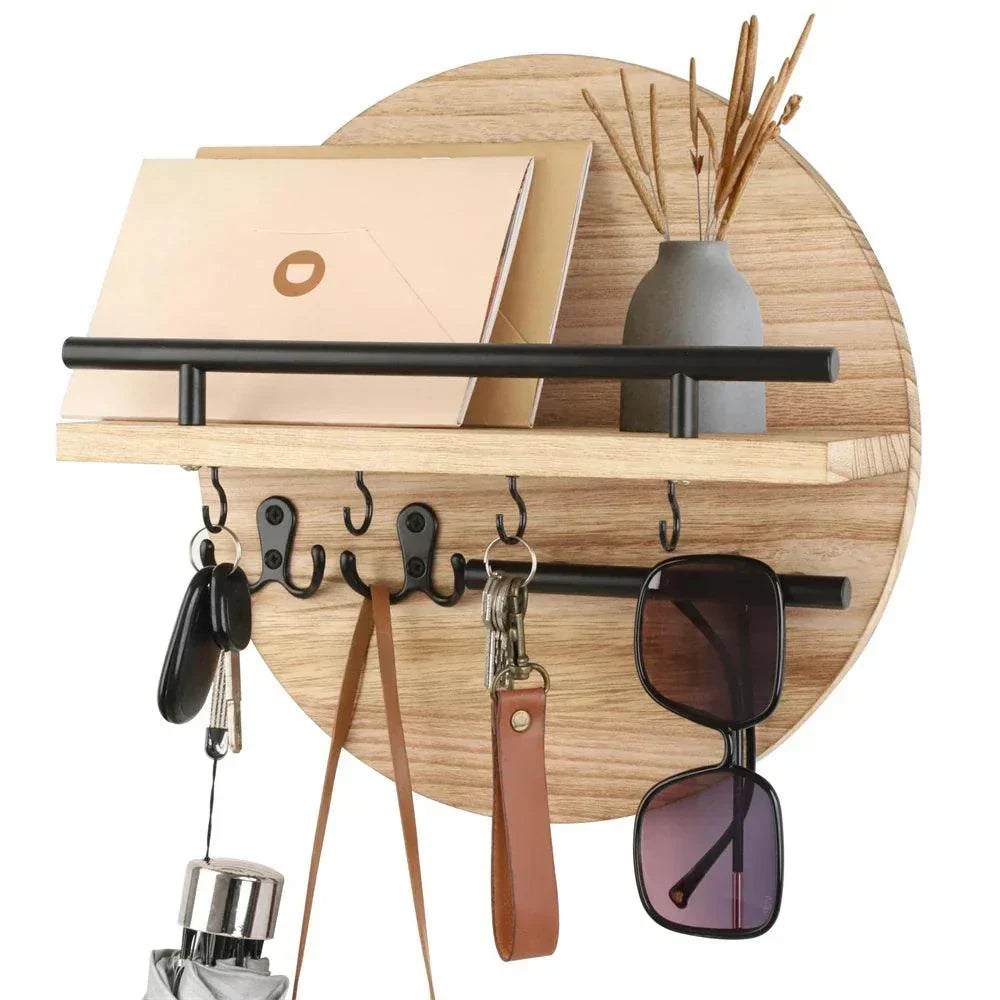 Round Wooden Key Holder Stylish & Eco