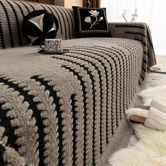 Plush Tufted Sofa Cover Vintage Inspired