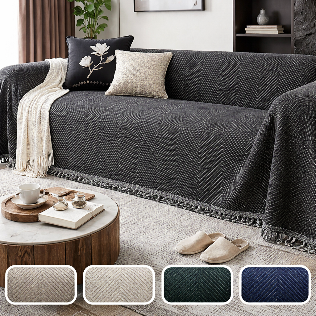 Sofa Cover Herringbone Stripe Non Slip