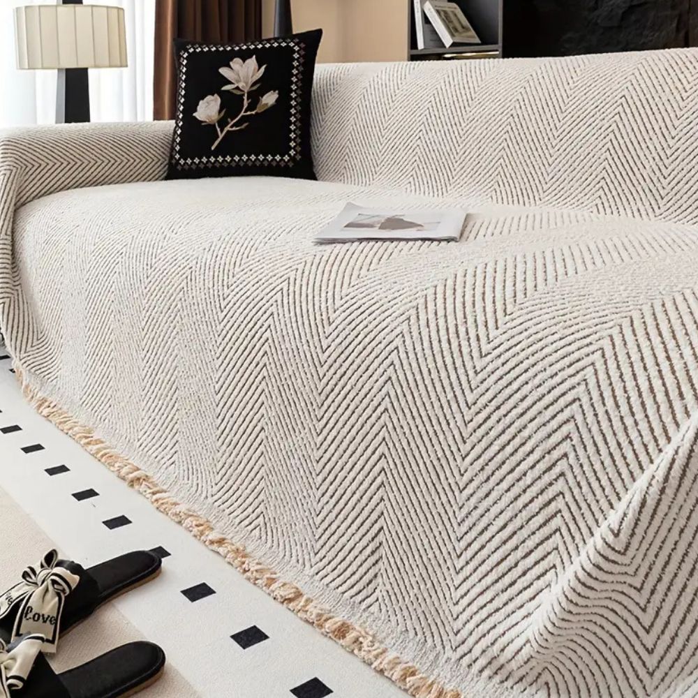Sofa Cover Herringbone Stripe Non Slip